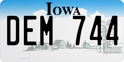 IA license plate DEM744