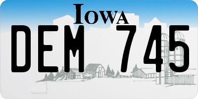 IA license plate DEM745