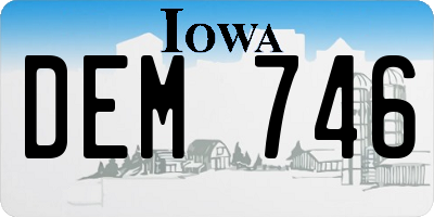 IA license plate DEM746