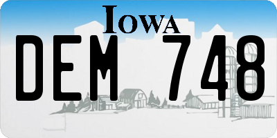 IA license plate DEM748
