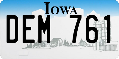IA license plate DEM761