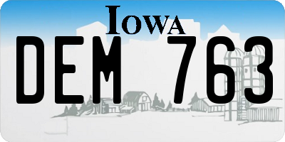 IA license plate DEM763