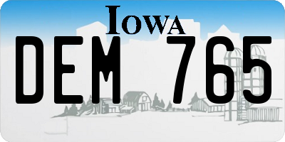 IA license plate DEM765