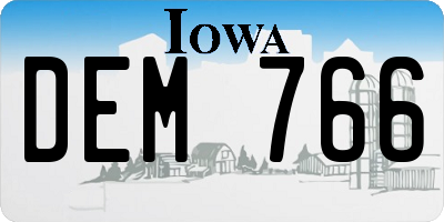 IA license plate DEM766