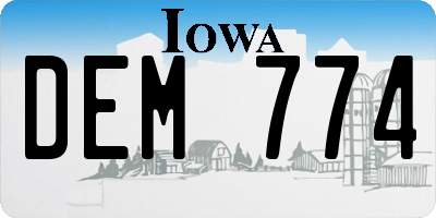 IA license plate DEM774