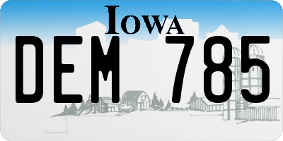 IA license plate DEM785