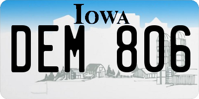 IA license plate DEM806