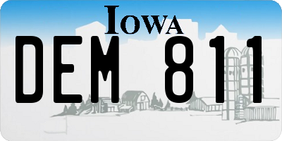 IA license plate DEM811