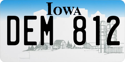 IA license plate DEM812
