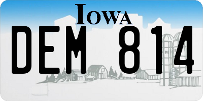 IA license plate DEM814