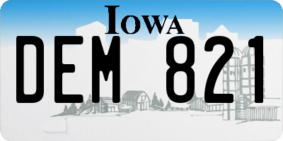 IA license plate DEM821