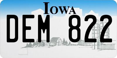 IA license plate DEM822