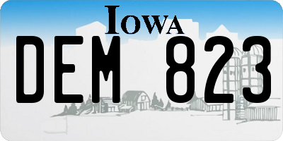 IA license plate DEM823
