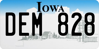 IA license plate DEM828