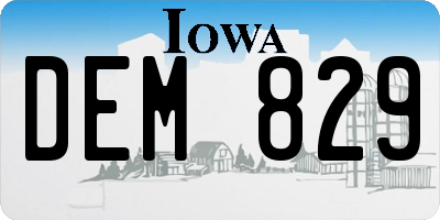 IA license plate DEM829