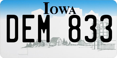 IA license plate DEM833