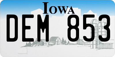 IA license plate DEM853
