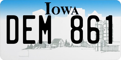 IA license plate DEM861