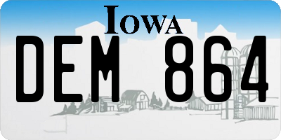 IA license plate DEM864