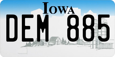 IA license plate DEM885