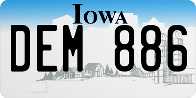 IA license plate DEM886