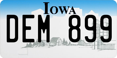 IA license plate DEM899