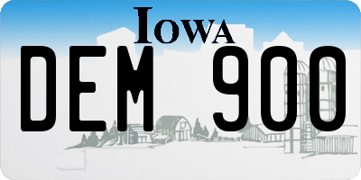 IA license plate DEM900