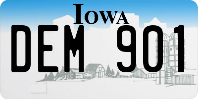 IA license plate DEM901