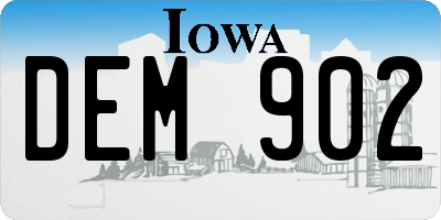 IA license plate DEM902