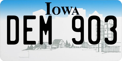 IA license plate DEM903
