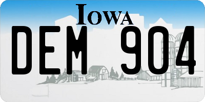 IA license plate DEM904