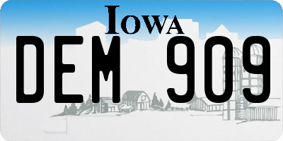 IA license plate DEM909