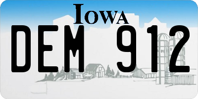 IA license plate DEM912