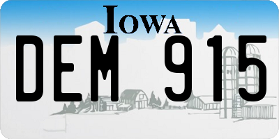 IA license plate DEM915