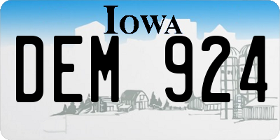 IA license plate DEM924