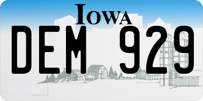 IA license plate DEM929