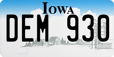 IA license plate DEM930