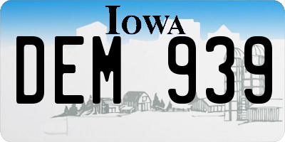IA license plate DEM939