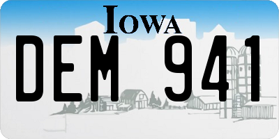 IA license plate DEM941