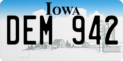IA license plate DEM942