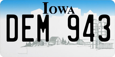 IA license plate DEM943