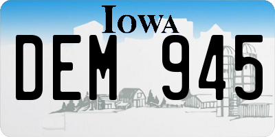 IA license plate DEM945