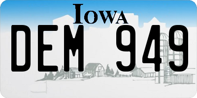 IA license plate DEM949