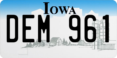 IA license plate DEM961
