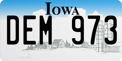 IA license plate DEM973