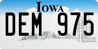 IA license plate DEM975