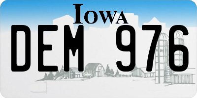 IA license plate DEM976