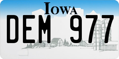 IA license plate DEM977