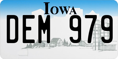 IA license plate DEM979