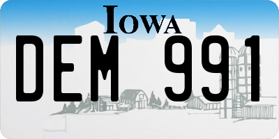 IA license plate DEM991